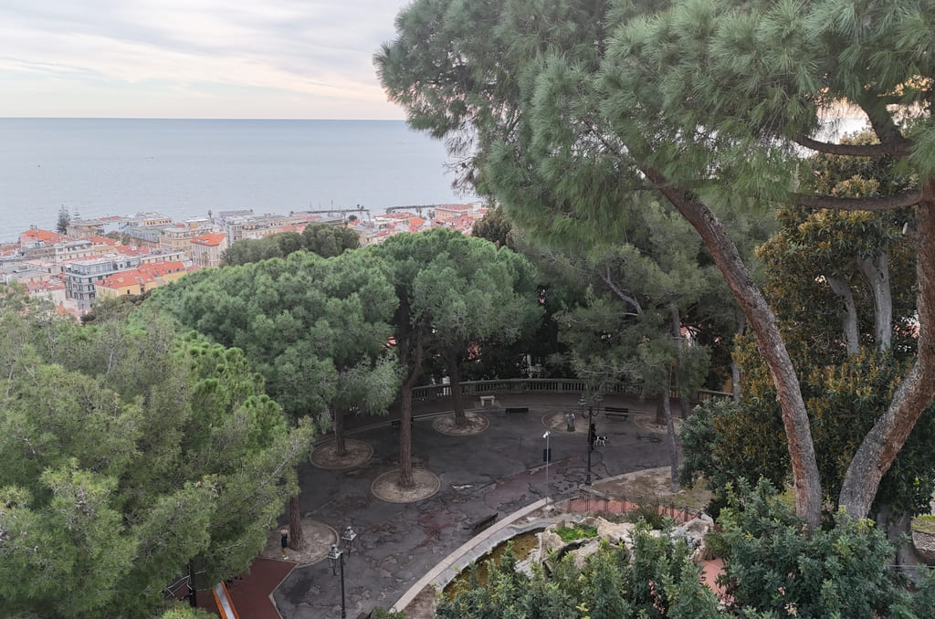 I Giardini regina Elena, a Sanremo, visti dal drone